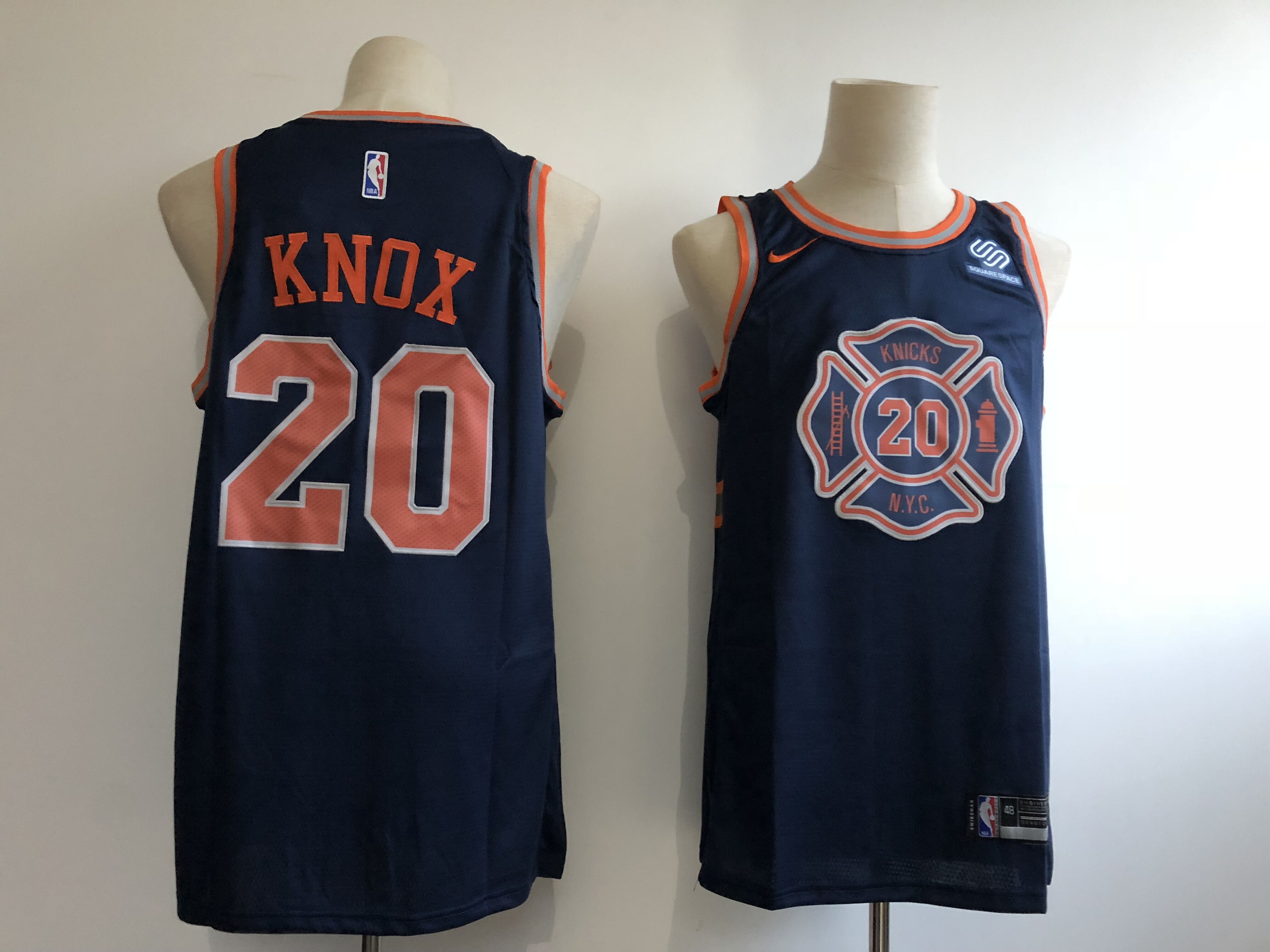 Men New York Knicks #20 Knox navy blue City Edition Nike NBA Jerseys